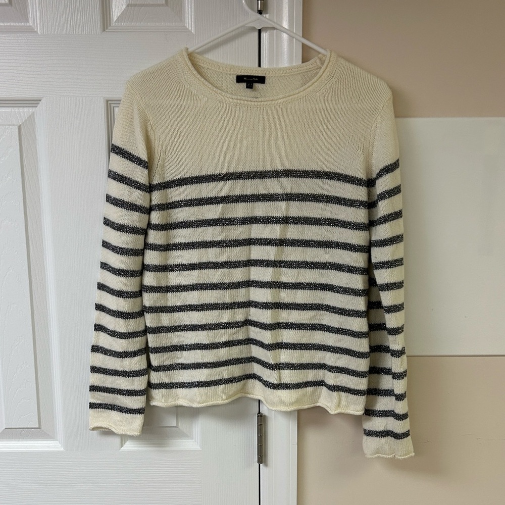 Massimo Dutti Cashmere Wool Blend Striped Sweater